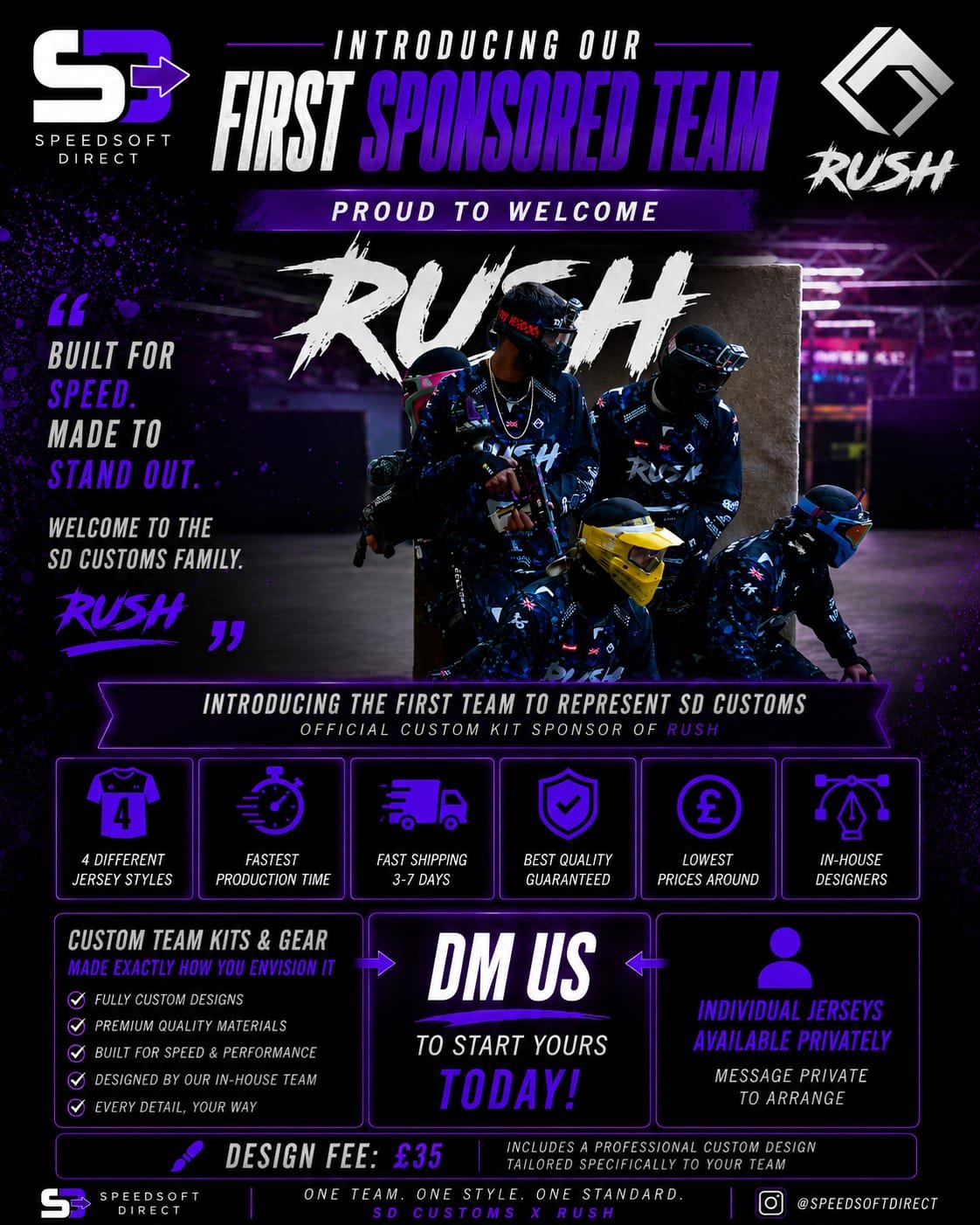 Rush United Kingdom wearing SD Customs