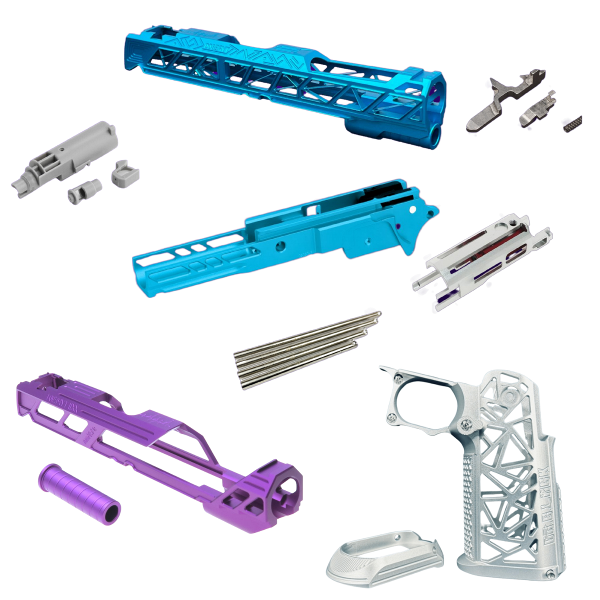 Hi-Capa airsoft pistol upgrades slides triggers internals and accessories