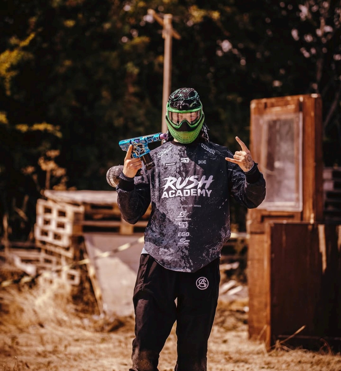 RUSH Academy player wearing a grey custom jersey outdoors
